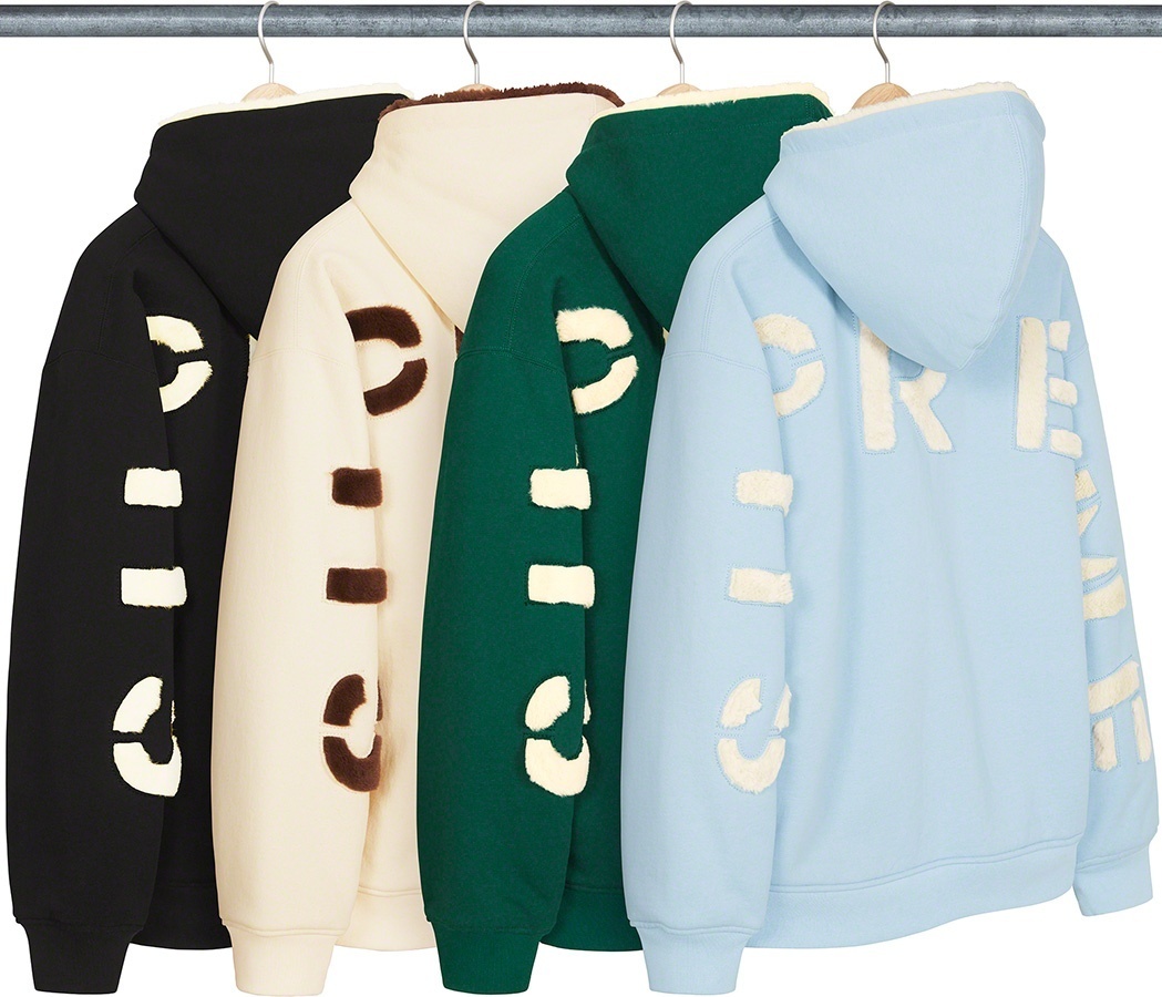 Faux Fur Lined Zip Up Hooded Sweatshirt